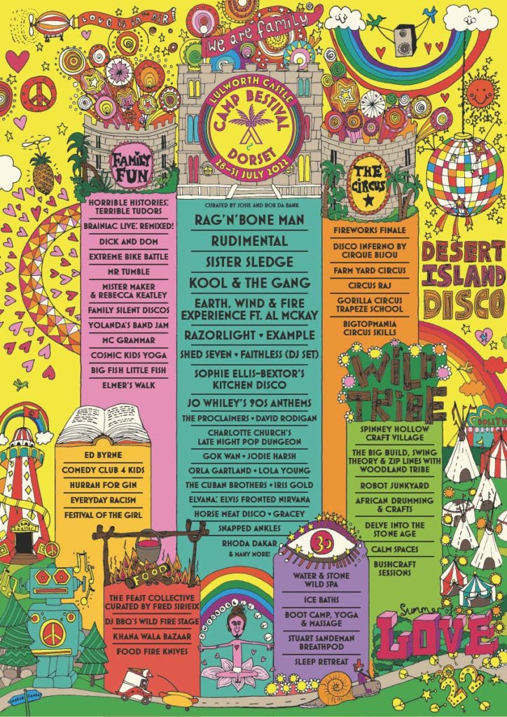 Camp Bestival Dorset 2022 line-up poster